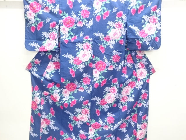 JAPANESE KIMONO / YUKATA / COTTON / FLOWER